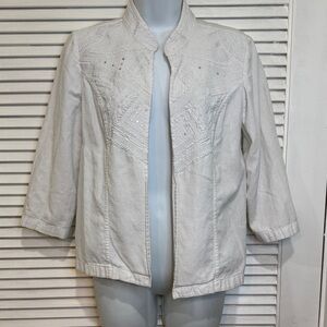 Chico's White Embroidered Women's Blazer